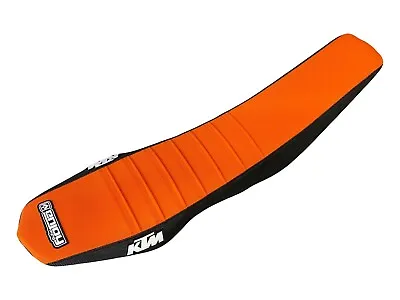 KTM 690 Enduro SMC R 2019-2022 Seat Cover BLACK SIDES / ORANGE PLEATS  LOGO #232 • $64.95