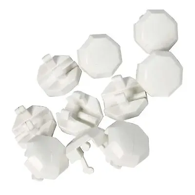 10 X White Round UPVC Drainage Cap Octagonal Face Drain Covers For Windows Doors • £5.51