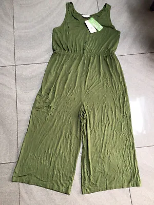 Ladies TU Olive Green  Stretch Jersey Maternity Jumpsuit Size 14 Bnwt • £8