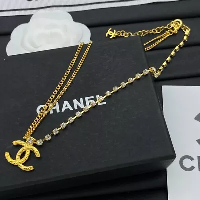 Authentic Chanel Large CC Logos Pendant Chain Necklace • $330