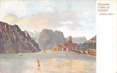 Lot 47 Malcesine Lago Di Garda Italy Landore Pittore Painting Postcard • £8