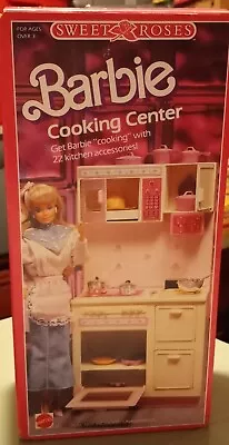 Barbie Sweet Roses Kitchen Stove W/ 15 Piece Set Vintage 1987 Orig Box  • $24.50