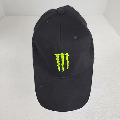 Monster Energy Drink Sz Large/XL Black Fitted Stretch FlexFit Baseball Hat Cap  • $22.99