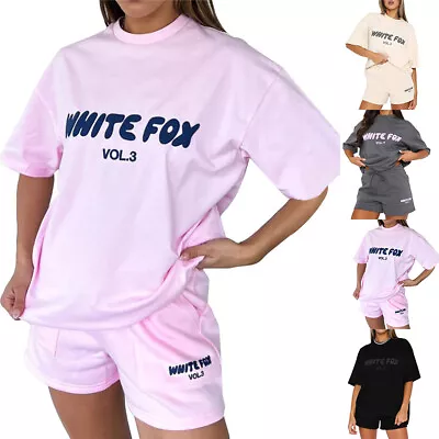 Women White Fox T-shirt Holiday Casual Top Tee Shirt Blouse Loose Without Shorts • £10.48