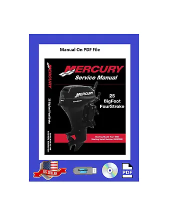 Mercury Service Manual 25hp Bigfoot 4Stroke PDF • $14.95