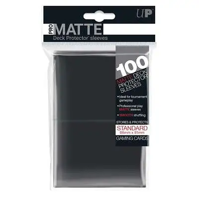 100x BLACK MATTE Standard Deck Protector Sleeves [ Ultra Pro ] For Magic Pokemon • £8.90