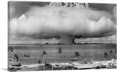 ARTCANVAS Atomic Cloud Nuclear Bomb Test Explosion Canvas Art Print • $102.84