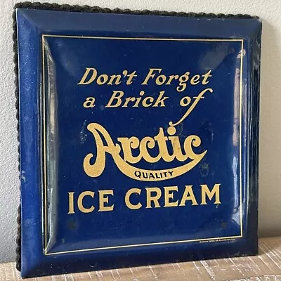 Vtg Arctic Ice Cream Metal Sign Bastian Bros 6 1/2  Advertising Store Display • $99.97