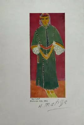 Henri Matisse Original Hand-signed Lithograph With COA & Appraisal Of $3500) • $199