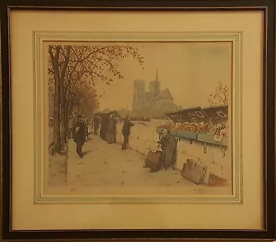 T.F. (Tavik Frantisek) Simon  Quai De La Tournelle In Autumn  Etching 1925 • $900