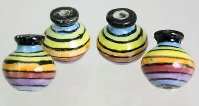 £3.99 • Buy Ceramic Clay Hair -Crafts  BEADS Rainbow - Hand Painted In Peru  V086
