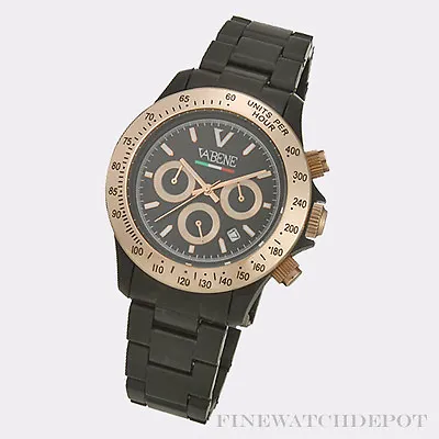 $171 • Buy Authentic Vabene Black Chronograph Rose Gold  Watch CH402
