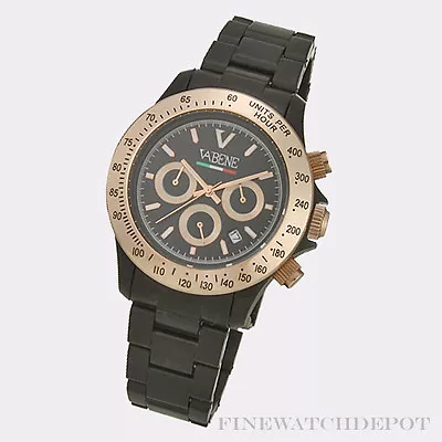 $171 • Buy Authentic Vabene Black Chronograph Rose Gold  Watch CH402