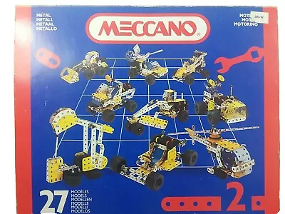 Vintage Meccano Set 2 - 27 Models - With Manual - Incomplete No Engine Or Batte • £26.25