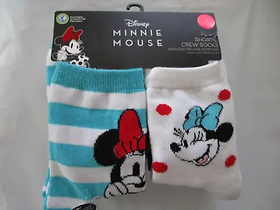 New Disney Minnie Mouse Shortie Crew Socks 10 Pairs Shoe Size 4-10 • $11.50