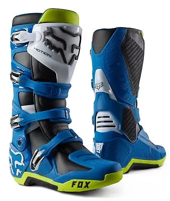 Fox Racing Motion Mens MX Offroad Boots Blue/Yellow • $311.49