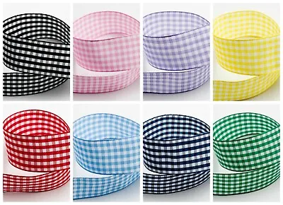 Gingham Ribbon School Hair Wedding Crafts 9mm 16mm 25mm • £3.64