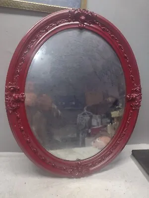 Antique Vintage Wood Mirror/ Picture Frame Scalloped  • $40