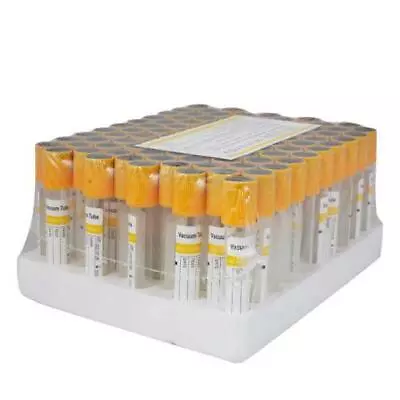 100 Pack Yellow Gel  Clot Activator Blood Tubes - Sterile Glass For Medical Use • $28.04