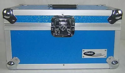 7  Singles Vinyl Record Aluminium DJ Flight Carry Case Blue 200 Tough Strong 45s • £51.49