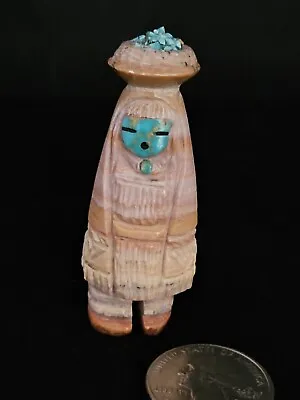 NATIVE AMERICAN - ZUNI Indian Dolomite Maiden  Fetish - FAYE QUANDELACY • $145