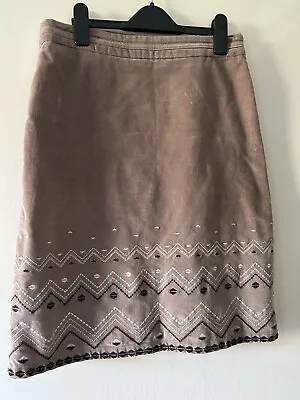 Laura Ashley Size 8 Brown Embroidered Skirt Size 8 • £4.25