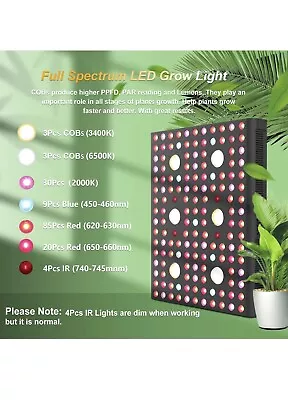 AGLEX 3000 Watt Cob Equipped Led Grow Light. • $309.98