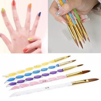 5pcs Nail Art Brush Powder Manicure Acrylic Design Brushes Gel Professional • $6.99