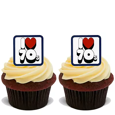 15x 70s BIRTHDAY Seventies STAND UP Edible RICE Wafer Card Cake Toppers D1 1970s • £3.87