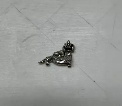 Vtg Sterling Silver Articulated Head Doxie/Dachshund Dog Bracelet Charm/Pendant • $12.95