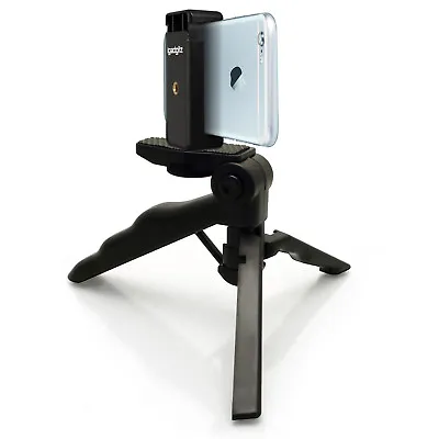 Pistol Grip Stabilizer Mini Table Top Stand Tripod + Universal Smartphone Holder • £7.99