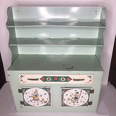 WOLVERINE Metal : Tin Toy/Doll Kitchen Cupboard Cabinet Vintage  Great Condition • $125