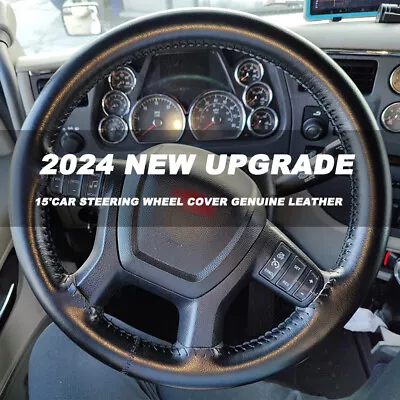 For Dodge Ram 1500/2500/3500 03-08 15  DIY Steering Wheel Cover Genuine Leather • $37.49