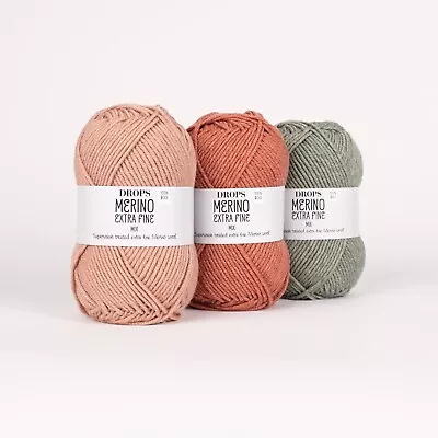 Merino Wool DK Yarn - Knitting Crochet Squishy DROPS EXTRA FINE MERINO • £3.80