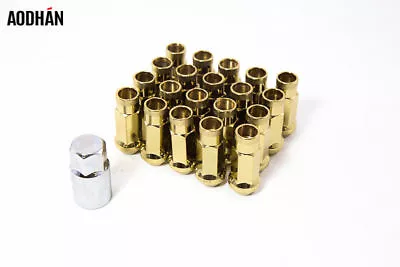 12X1.5 Gold Open Aodhan Xt51 Lug Nuts 20Pc W/Key Fit Motegi Stance Tsw Rim • $44.99