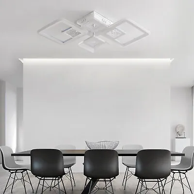 Modern 4 Head Ceiling Light Acrylic Pendant Lighting Lamp W/ Remote Control New  • $62.90