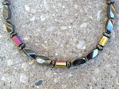 $34.99 • Buy 100% RAINBOW Magnetic Hematite Healing Necklace Strong Clasp
