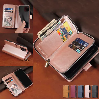 $21.22 • Buy For IPhone 14 13 Pro Max 12 11 X XS 87 Zipper Leather Card Purse Wallet Bag Case