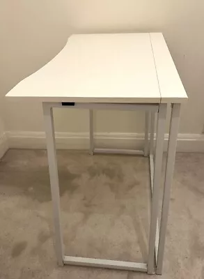 Ikea White Portable Table Desk Side Table Folds Down Good Condition • £20