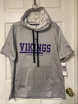 NFL Minnesota Vikings Combine Training Short Sleeve Hooded Sweatshirt Men’s L • $29.98