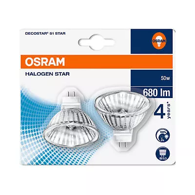 £5.49 • Buy Halogen MR16 Light Bulb OSRAM BRANDED 50watt 12volt GU5.3 Energy Saving Lamp