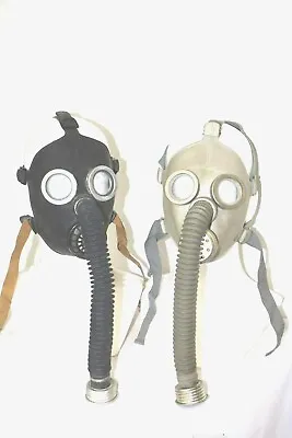 $27.06 • Buy Set Of Two Soviet Russian USSR Military Gas Masks PDF-7 Black & Gray Authentic 