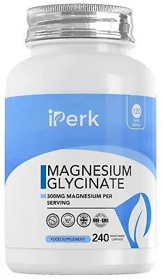 Magnesium GLycinate 300mg Per Serving Capsules 240 Veggi Capsules  Uk Made • £20.99