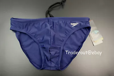 Speedo Men Navy Blue Solar Nylon Swim Brief Bikini Swimwear Swimsuit • $36