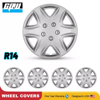 14  4PC Set Silver Wheel Covers Hubcaps Snap On Full Hub Caps For R14 Tire & Rim • $37.99