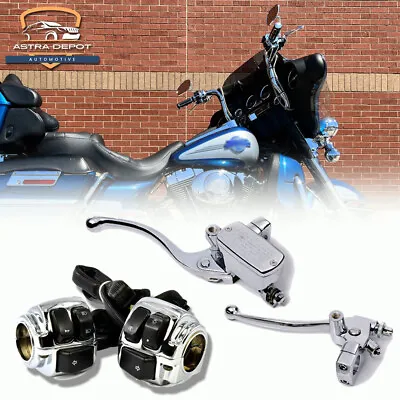$72.98 • Buy 1  Chrome Clutch & Hydraulic Master Cylinder Brake Levers W/ Switches For Harley