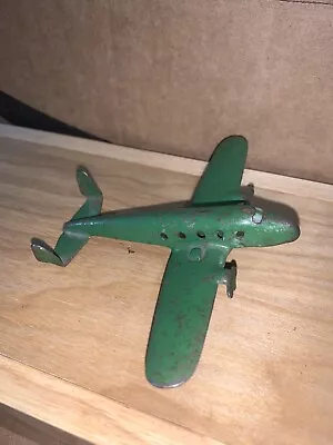 Marx  Green Passenger Airplane.  Can Be Used On  Army Supply Tin Train FlatCar. • $75