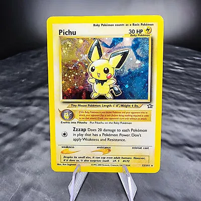 LP Pichu Neo Genesis N1 12/111 Rare Pokemon Card Holo Vintage 🌟🎮 • $48.95