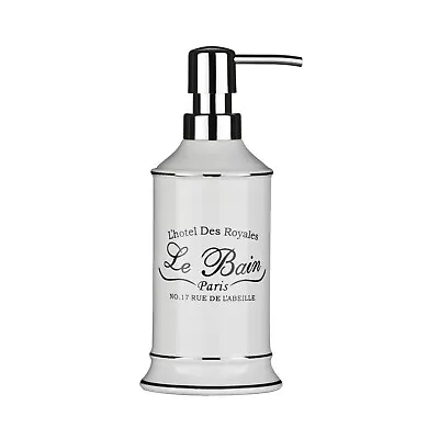 £11.25 • Buy Le Bain White Ceramic Bathroom Lotion Shower Shampoo Liquid Soap Pump Dispenser