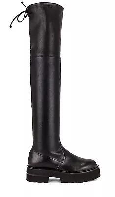 $1100 Stuart Weitzman Lowland Ultralift Over The Knee Boot BLACK 8.5 C  (PA25) • $450